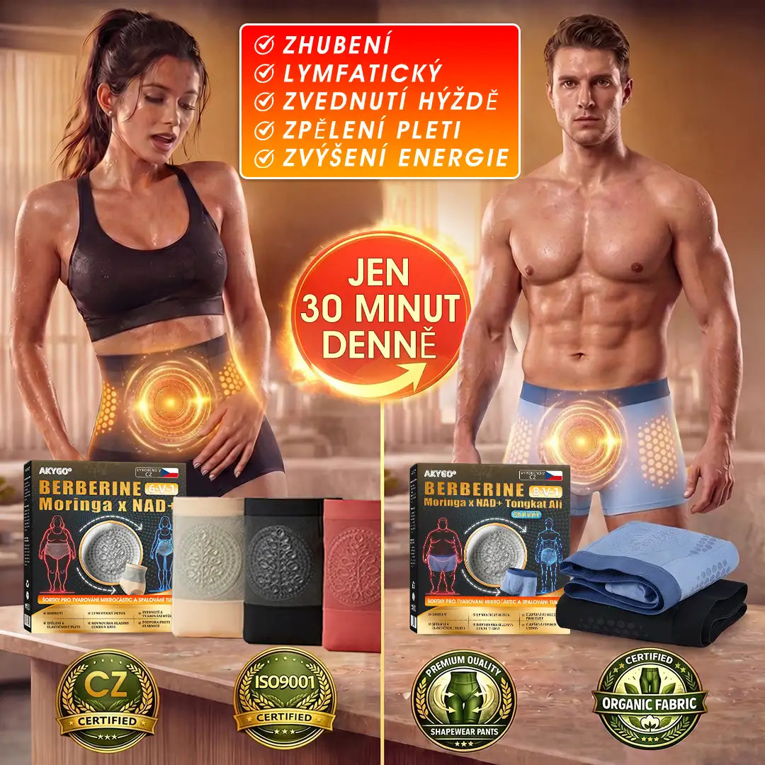 🇨🇿 Oficiální značkový obchod ✔️ | AKYGO® 2026 Moringa × Berberin × NAD+ 6‑v‑1 Nano částicové formování těla a spalování tuků šortky (pro ženy i muže s vylepšenou podporou mužské vitality)