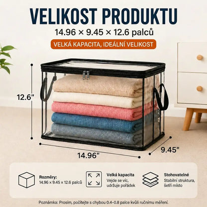 🎁💞POSLEDNÍ DEN SLEVY 50 % ✨📦WYVCK® Velký odolný průhledný plastový úložný box