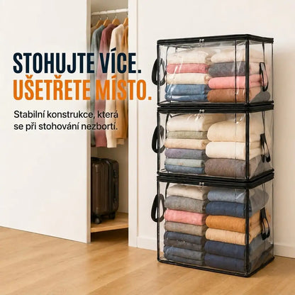 🎁💞POSLEDNÍ DEN SLEVY 50 % ✨📦WYVCK® Velký odolný průhledný plastový úložný box