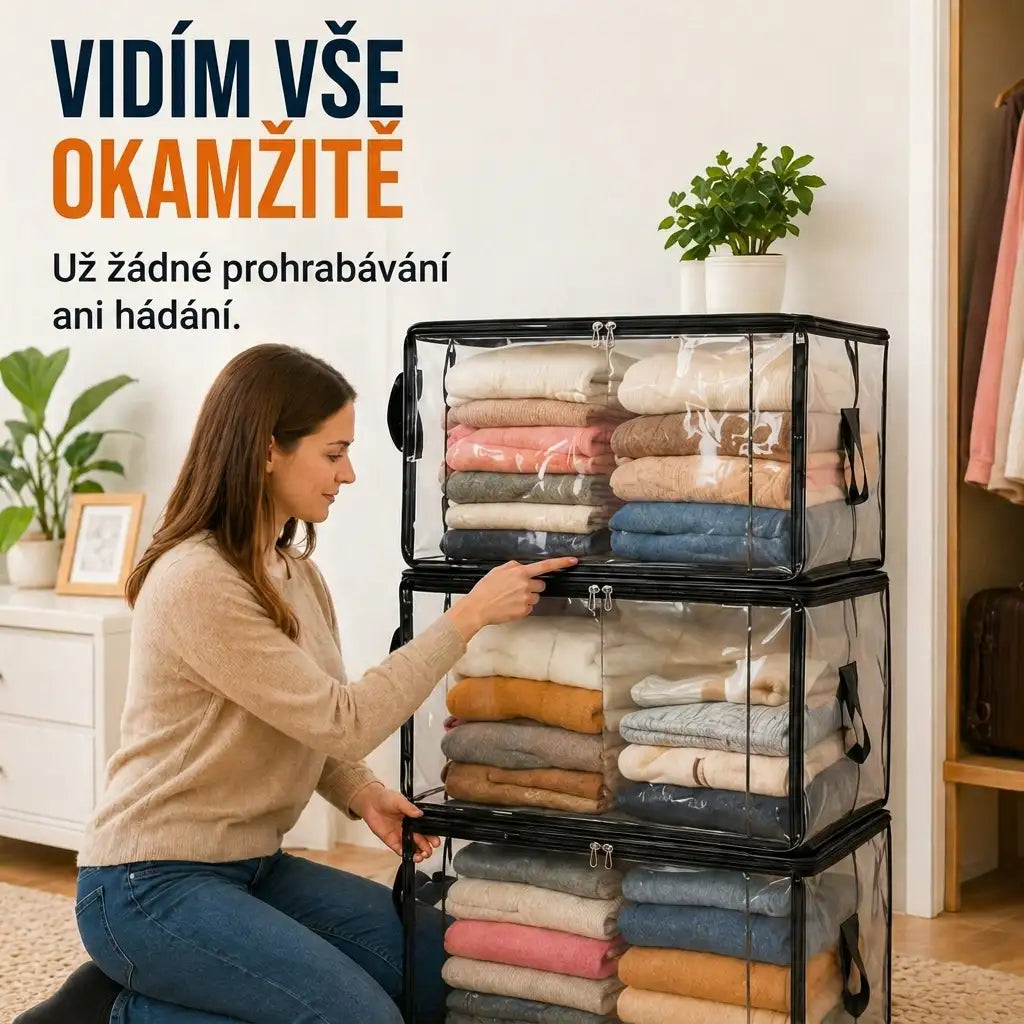 🎁💞POSLEDNÍ DEN SLEVY 50 % ✨📦WYVCK® Velký odolný průhledný plastový úložný box