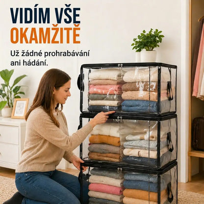 🎁💞POSLEDNÍ DEN SLEVY 50 % ✨📦WYVCK® Velký odolný průhledný plastový úložný box